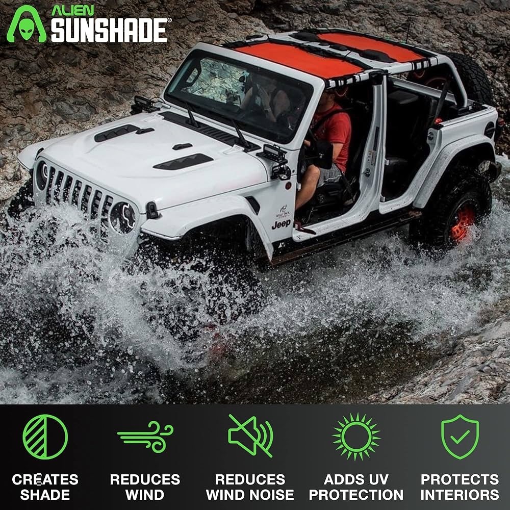 Alien Sunshade Red for Jeep Rubicon Wrangler and more sun screen New